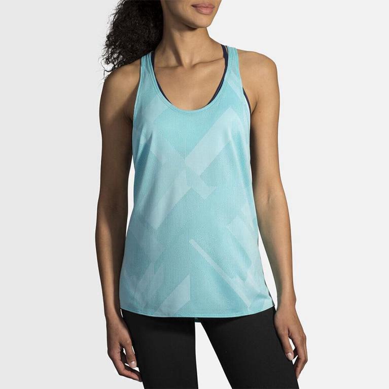 Brooks Array Mujer Camiseta Sin Mangas - Azules (8167EODHM)